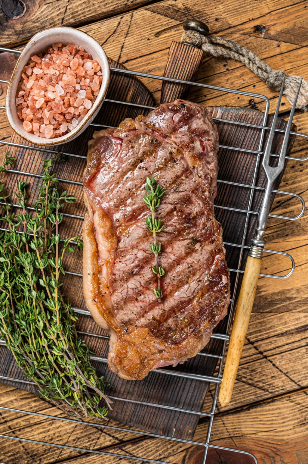 Grilled Halal Striploin steak for Edmonton catering